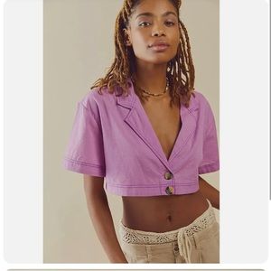 NWT Free People Purple Honeydew Cropped Top
